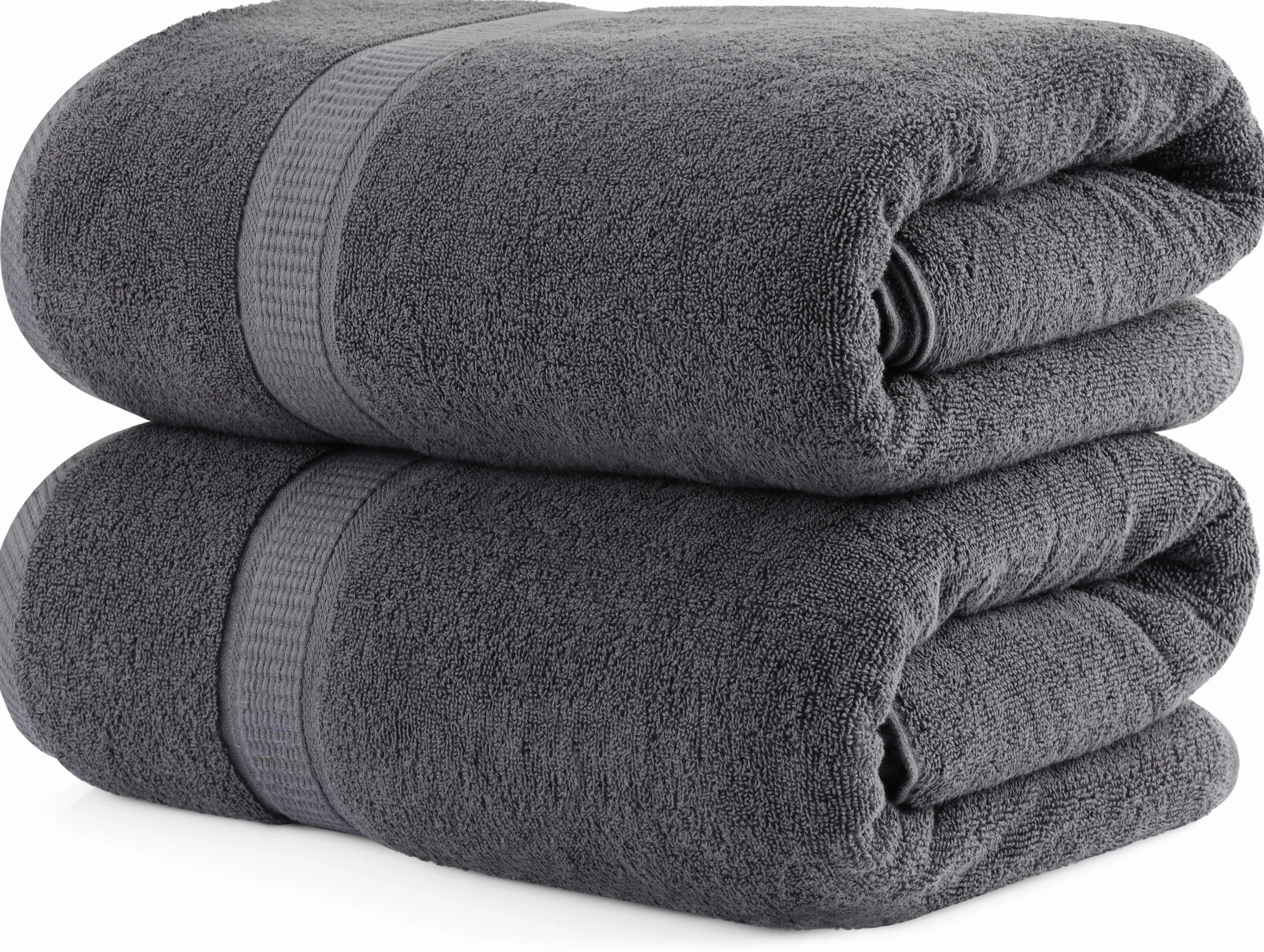 Utopia Towels - 2-pak ręczników do sauny, 80x200 cm, 100% bawełna z pętelką do zawieszania, duże chłonne ręczniki kąpielowe XXL (Szary)