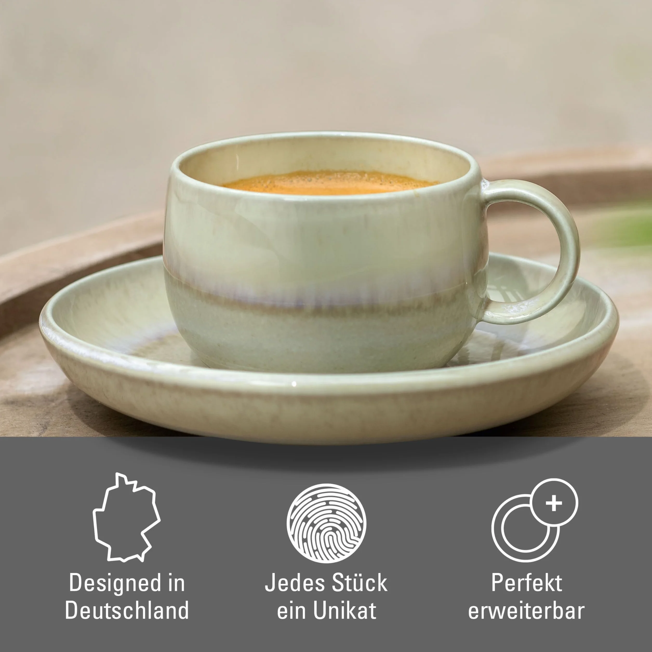 Villeroy & Boch Perlemor Alga Filiżanka do Espresso 60 ml Porcelana Premium Zielona