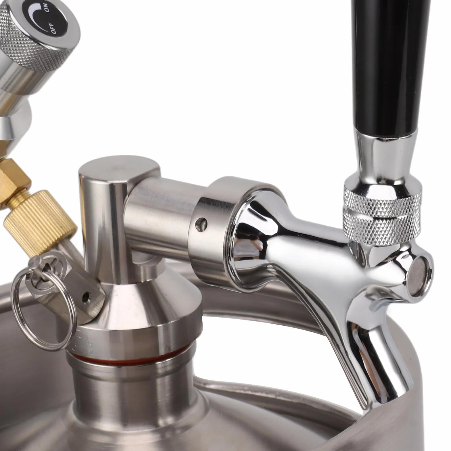 Mini beczka ze stali nierdzewnej 5L z kranem, ciśnieniowa mini beczka Growler Home Keg Kit System z regulowanym kranem Wskaźnik 150PSI do piwa domowego i piwa z beczki