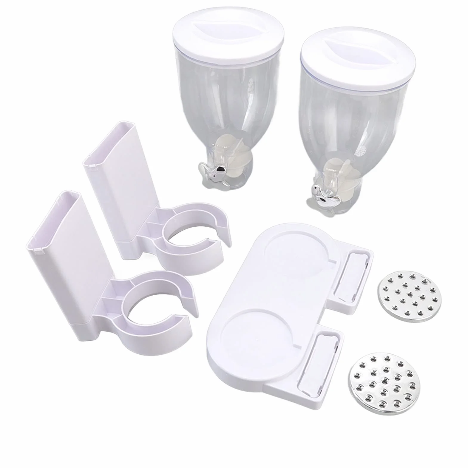 AMONIDA Podwójny Dozownik Płatków śniadaniowych, Szczelnie Zamykany, do Przechowywania w kuchni. Materiał ABS 7L (WHITE)
