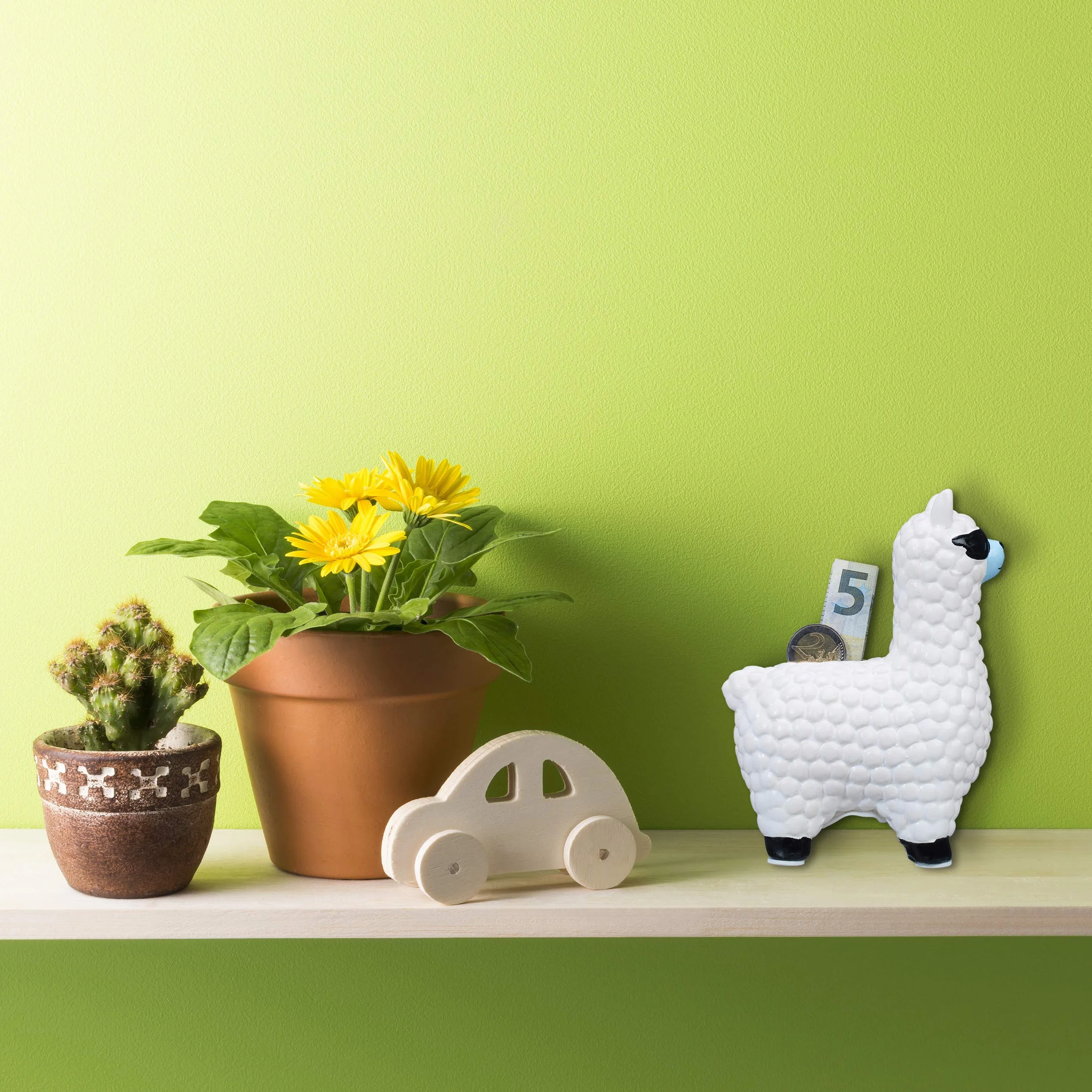 Skarbonka Relaxdays Lama z okularami, pomysł na prezent i dekorację, ceramiczna, 15,5 x 11 x 6 cm, biała