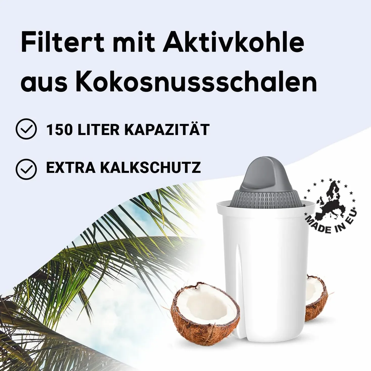 PearlCo - Standardowy filtr do wody (antracyt) z 12 wkładami filtrującymi Protect+ Classic (do twardej wody) – pasuje do Brita Classic