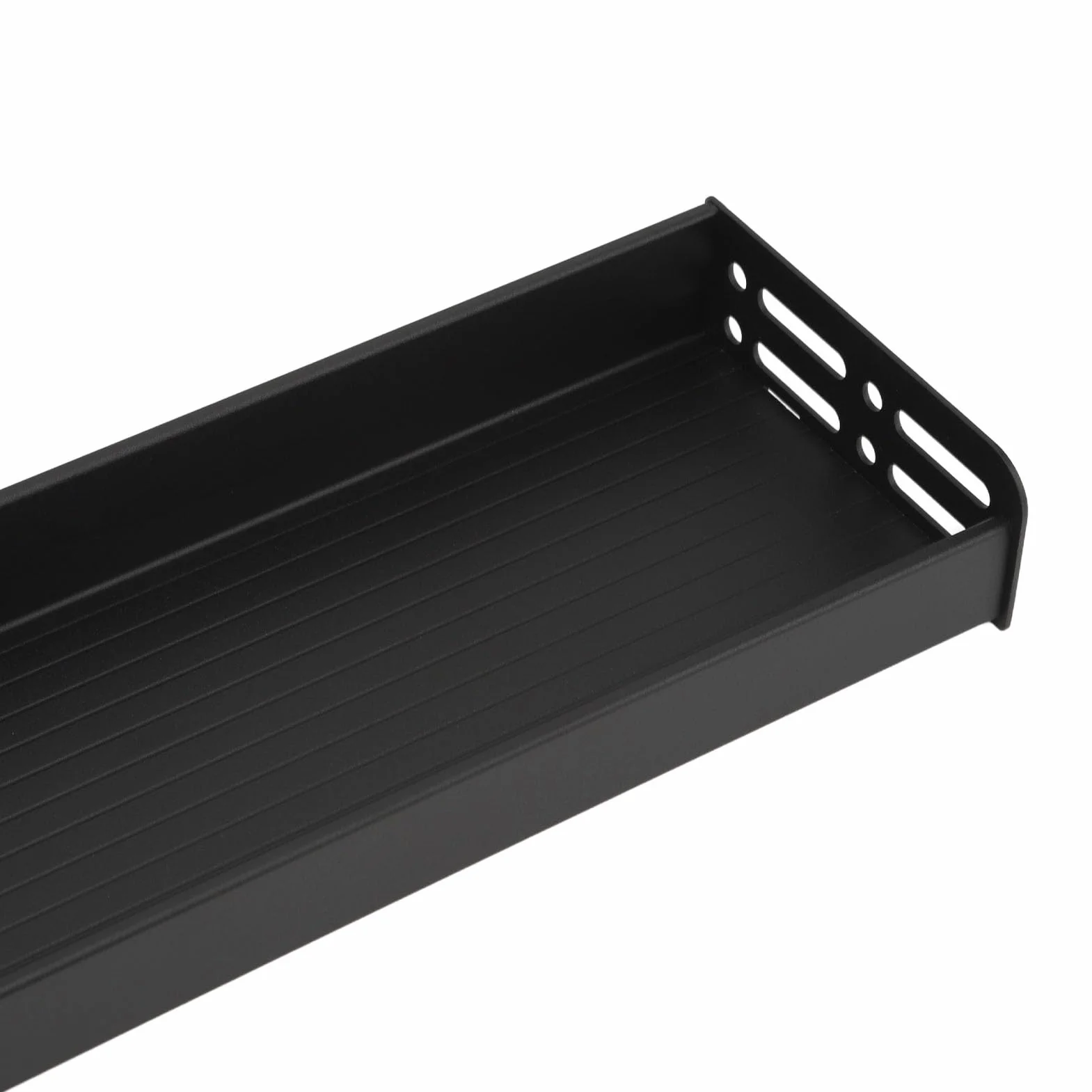Naścienny stojak na przyprawy kuchenne, zdejmowany, oszczędzający miejsce, wiszący organizer do przypraw do kuchni, łazienki, aluminium 60 cm (Czarny)