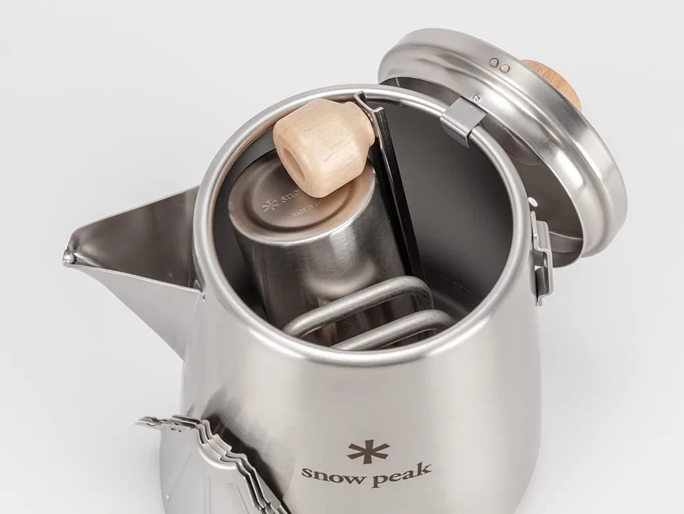 Snow Peak CS-115R czajnik polowy barista, stal nierdzewna, 1 litr, srebrny