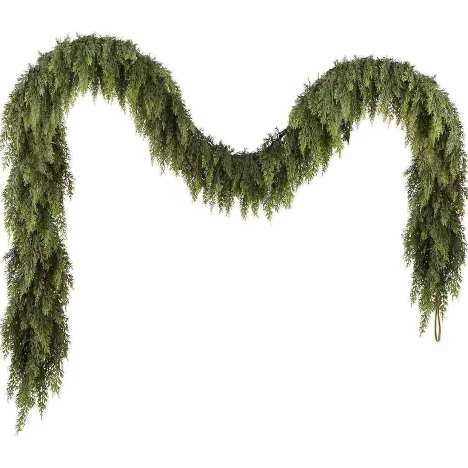 Świąteczna girlanda cedrowa, gruba, prawdziwa w dotyku, sztuczna zieleń, gradientowa zieleń, do drzwi domu, lustra (1,5 m)