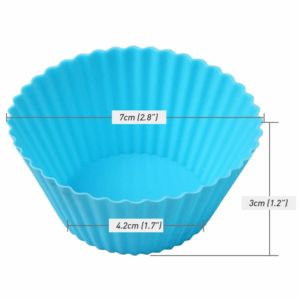 Newk Wielokrotnego użytku silikonowe kubki do pieczenia, 48 paczek Nonstick Food Grade silikonowe formy DIY do Cupcake Liners, Muffins Cup Mold, 8 kolorów