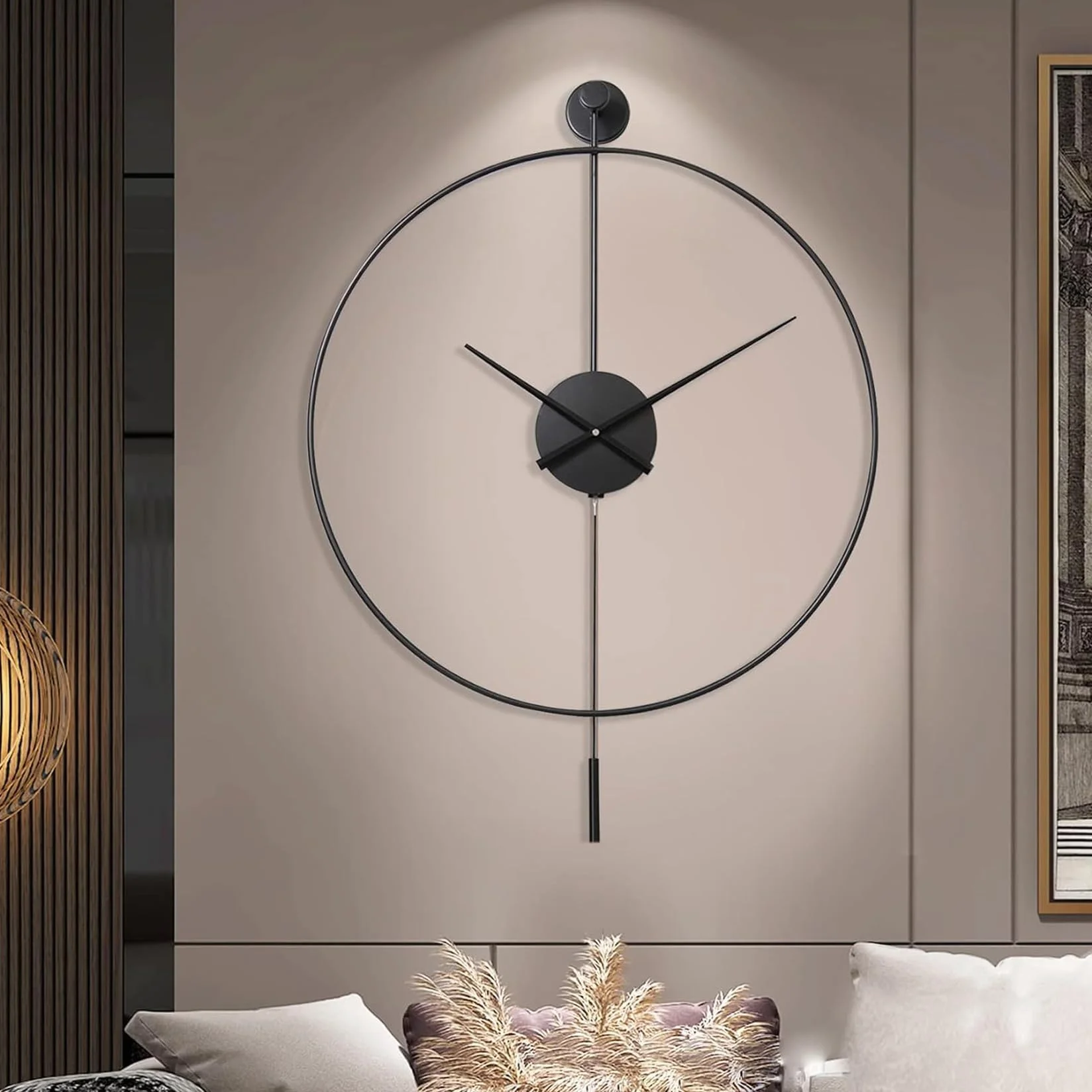 Zegar ścienny 50 cm, nowoczesny, minimalistyczny design, kwarcowy cichy zegar ścienny do salonu, kuchni, biura, sypialni