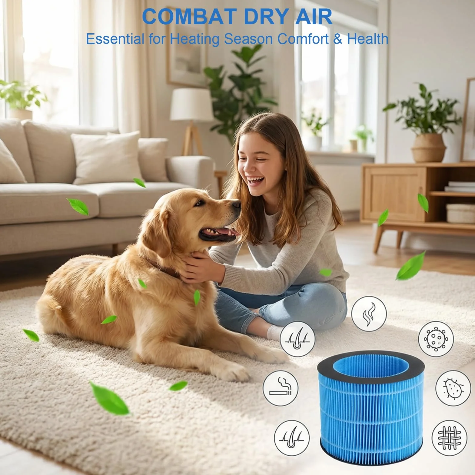 Zapasowy filtr powietrza kompatybilny z Philips HU3918, HU3916, HU3915, HU2718, HU2716 nawilżacz powietrza, 3-warstwowa konstrukcja, okrągły filtr, trwały do 6 miesięcy, zapewnia czyste wilgotne