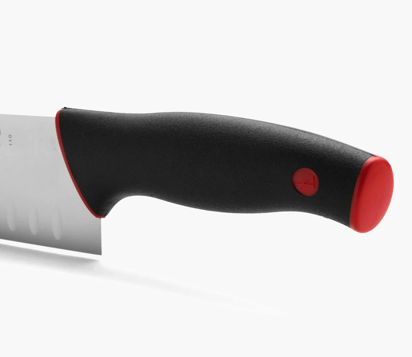 Arcos Seria Duo - Nóż Santoku - Ostrze Nitrum Stal nierdzewna 17.8 cm - Uchwyt Polipropylen Pokryty Elastomerem Kolor Czarny i Czerwony