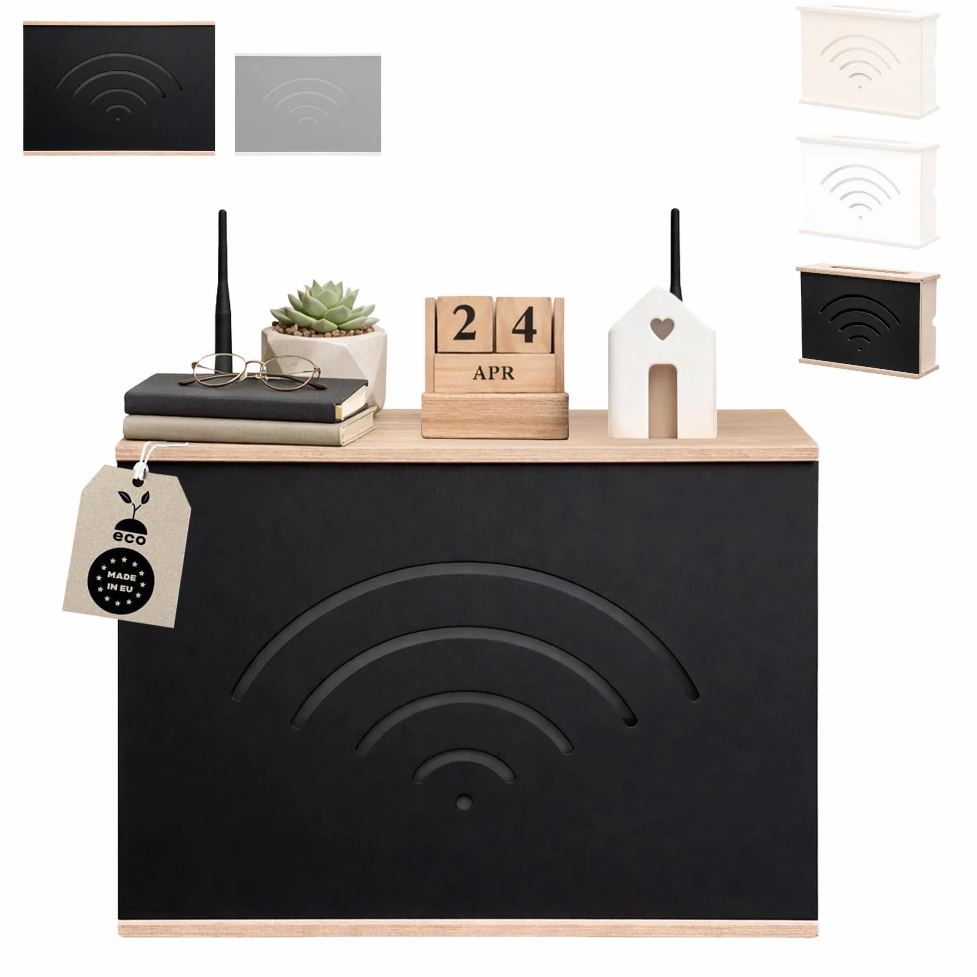 MOE UHANE Szafka do przechowywania routerów, skrzynka na routery, skrzynka na routery, skrzynka ścienna, półka WiFi, wyprodukowana w UE (40 x 9,5 x 32)