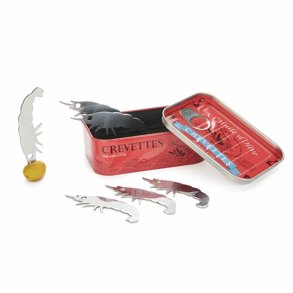 Balvi Conserverie Crevettes Conserverie Crevettes Retro krewetki konserwowane widelec puszka/stal nierdzewna