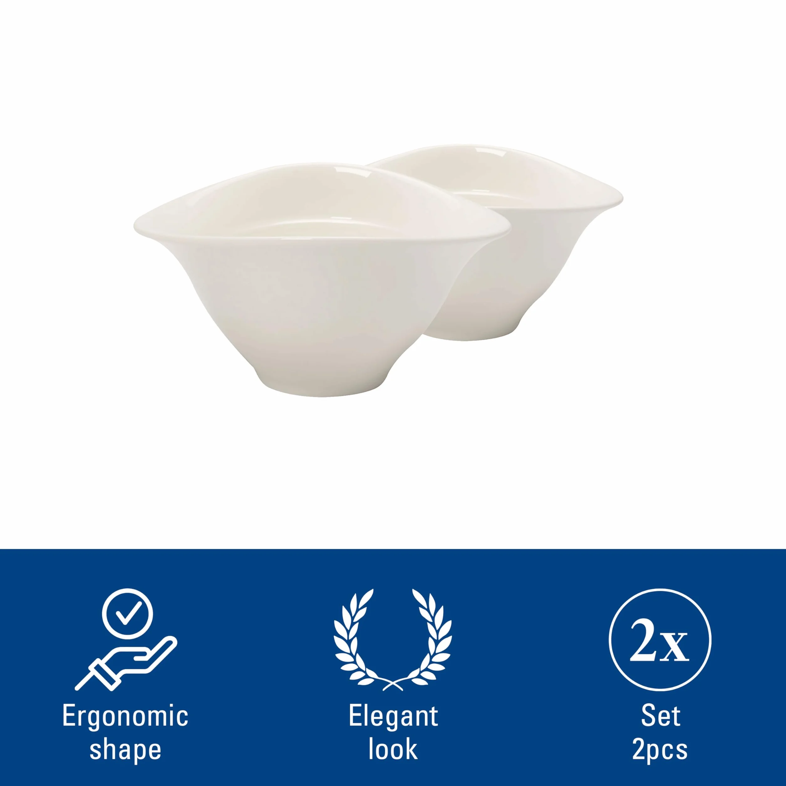 Villeroy & Boch - Vapiano, Zestaw miska do zupy duża, 2 sztuki, 700ml, 18 x 16cm, Porcelana Premium, biały