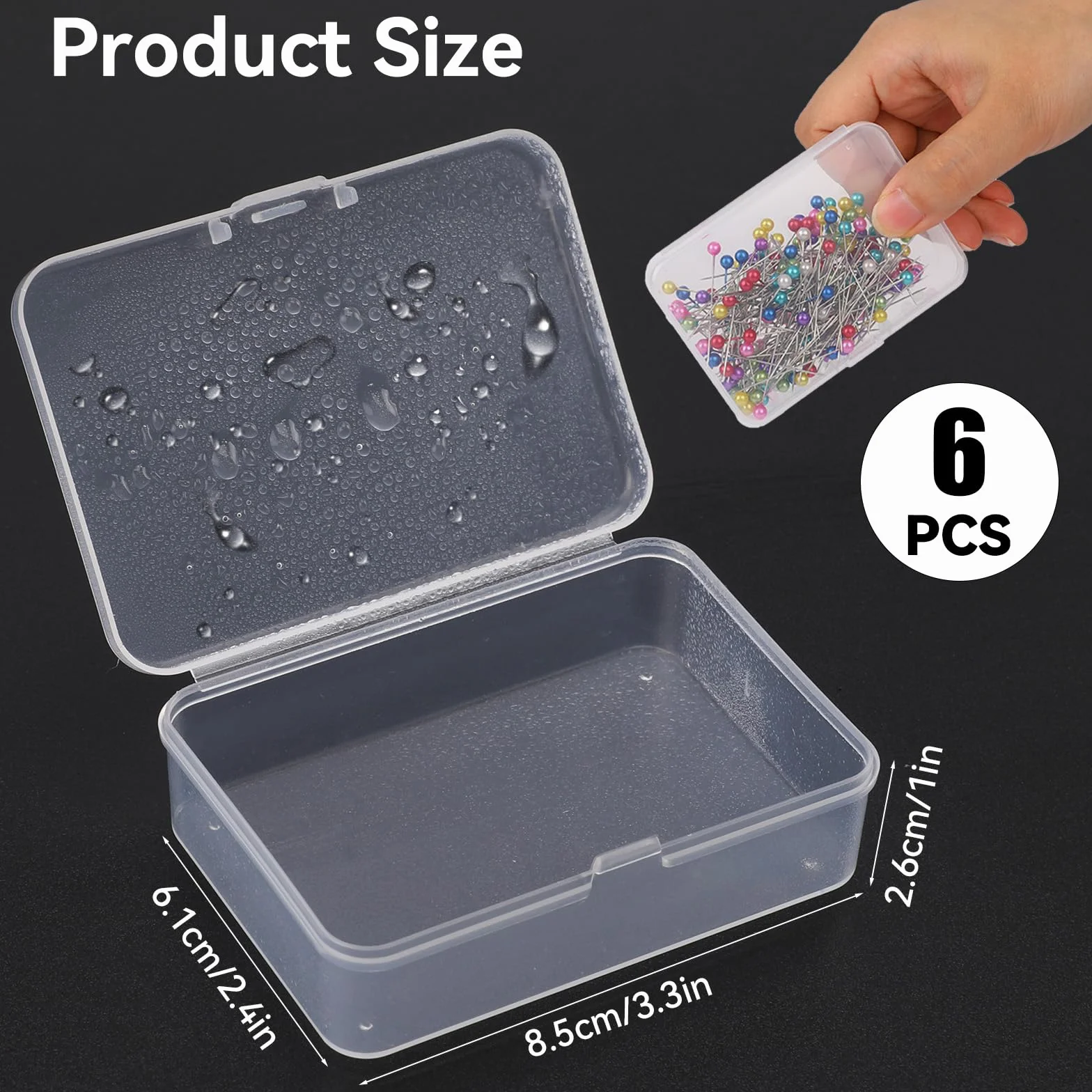 Plastikowe pudełko do przechowywania przezroczyste mini puste pudełka akcesoria do majsterkowania 6 sztuk