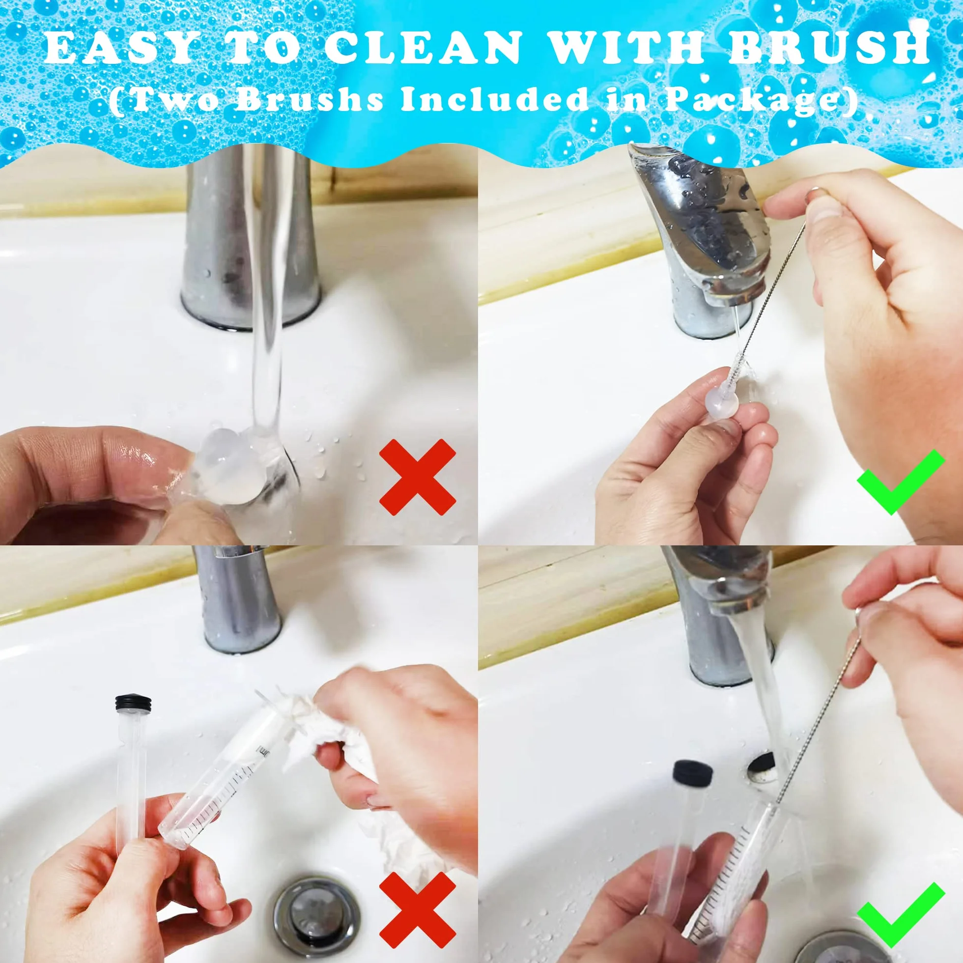 Sugeru Aspirator do Nosa dla Niemowląt, Irygator do Nosa Wielokrotnego Użytku, Przenośny Zestaw do Płukania Nosa (2pcs)