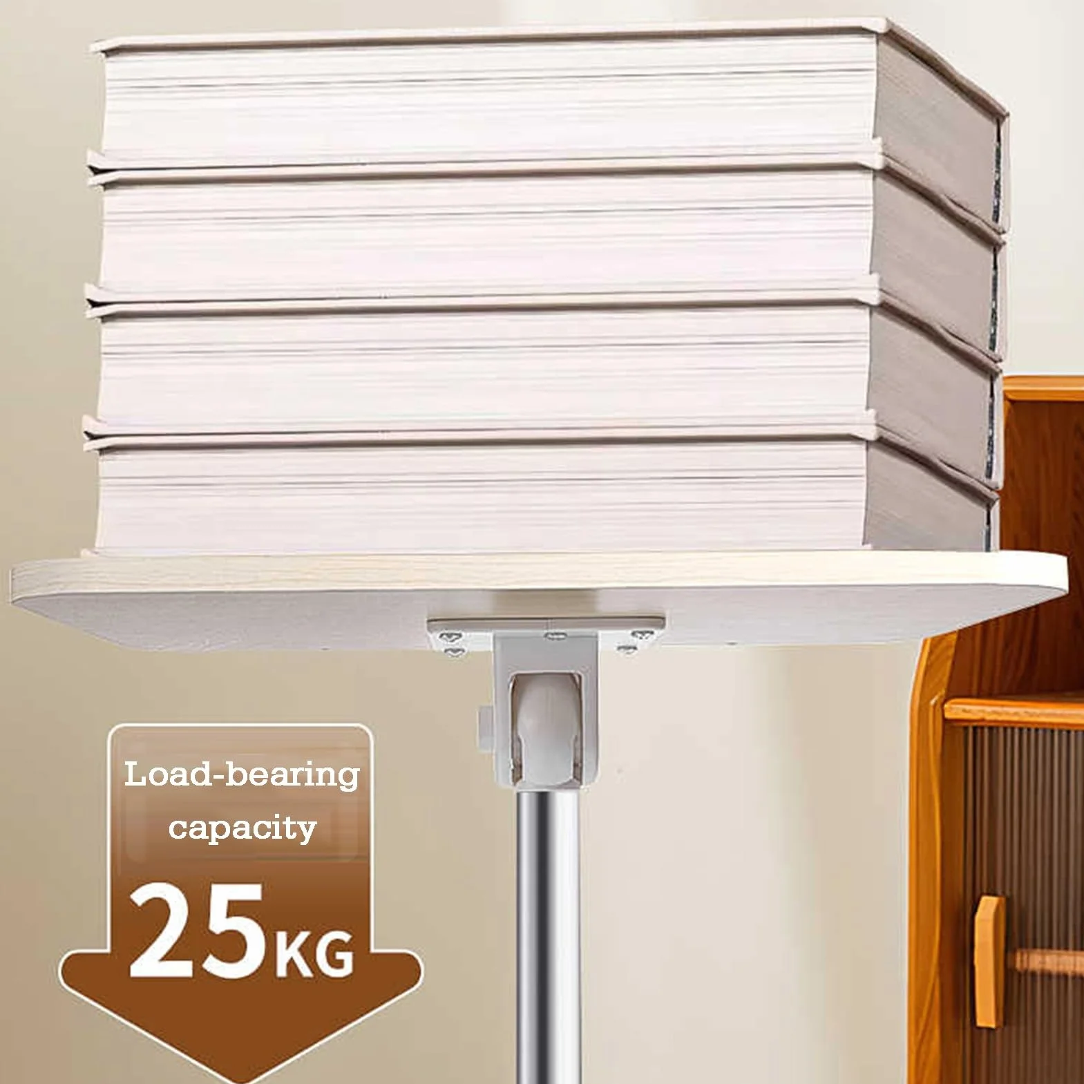 Drewniany stojak do czytania książek, regulowany kąt 180 stopni, przenośna półka, do użytku domowego przy łóżku lub na sofie(Color 2,70-142cm)