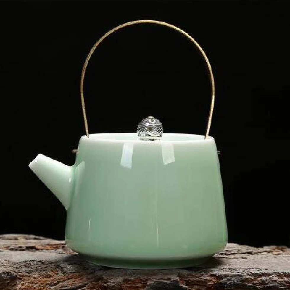 Czajniczek Zaparzacz Do Herbaty Czajniczek Ekspres Do Herbaty Longquan Celadon Czajnik Ceramiczny Czajnik Czajniczek Chiński Kung Fu Herbata Zestaw Celadon Handle Doniczka, Ceramiczny Zestaw Herbaty K