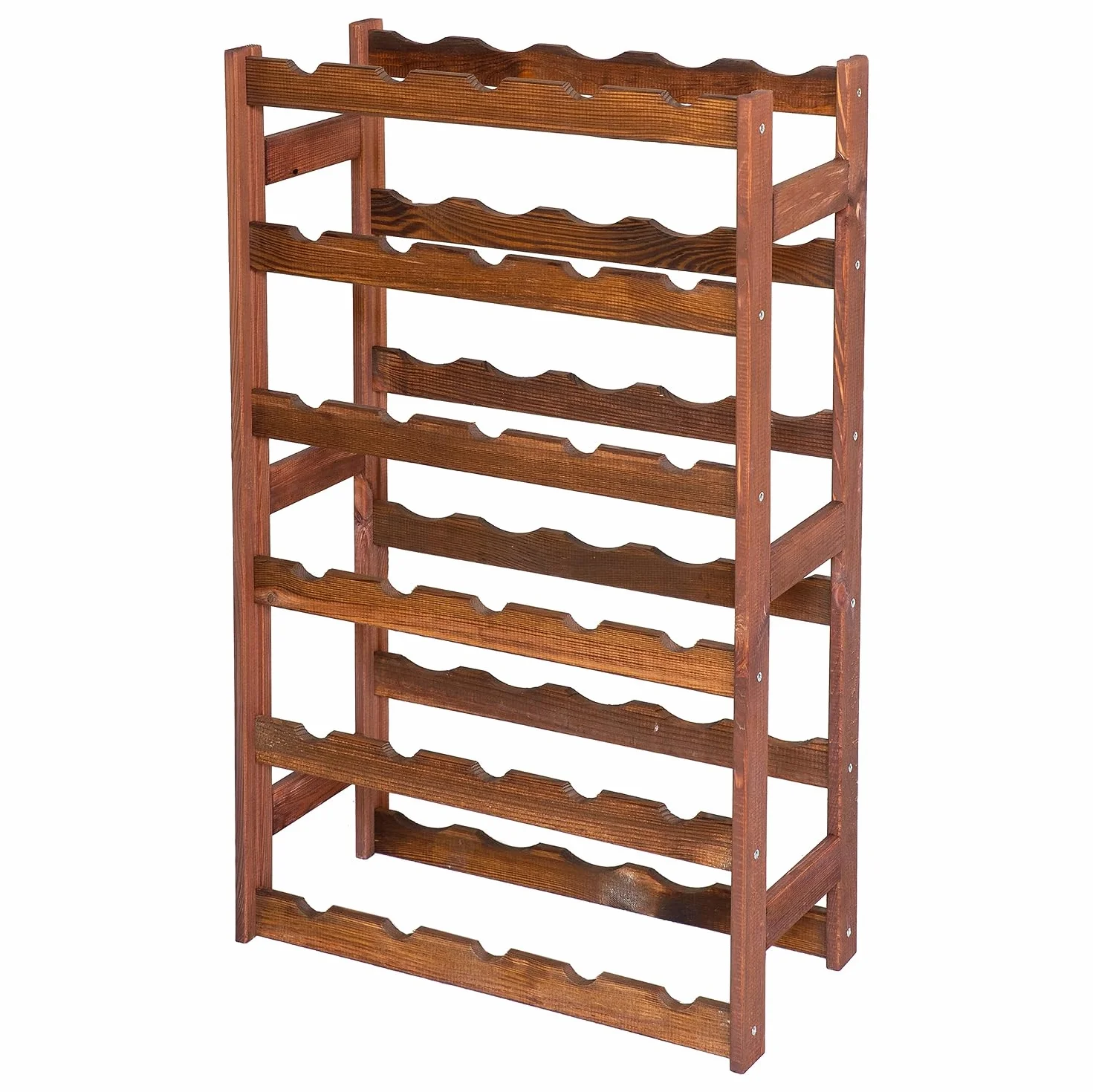 Drewniany Regał Na Wino Brązowy na 30 Butelek 53x86x25 cm Drewno Stojak Na Wino Do Kuchni Piwnicy Salonu