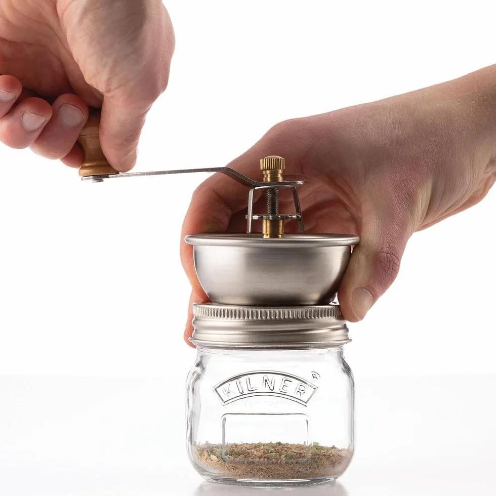 Kilner Zestaw młynków do przypraw ze szklanym słoikiem o pojemności 0,25 l