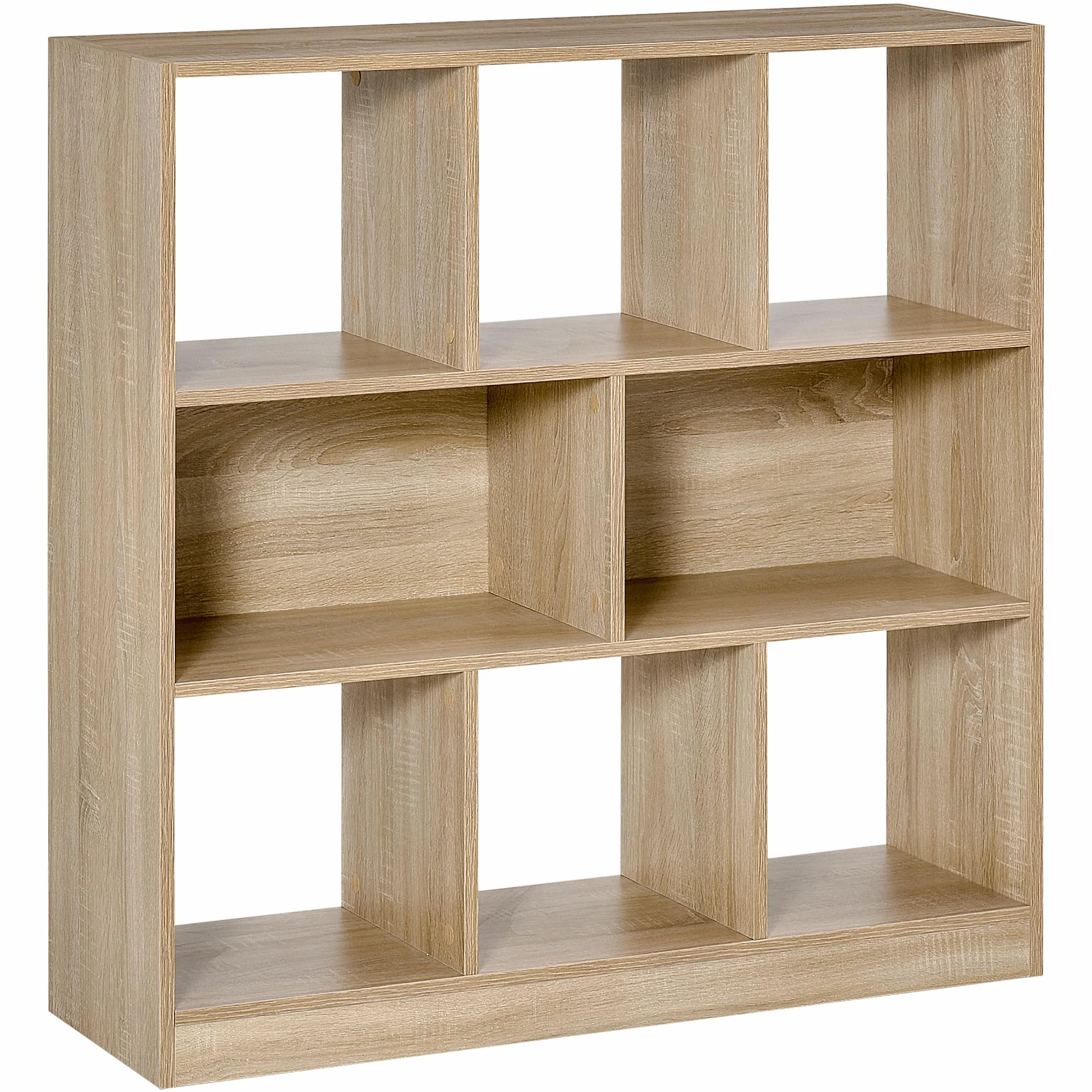 HOMCOM regał 3-poziomowy regał do przechowywania regał biurowy regał ekspozycyjny regał do domowego biura salon MDF naturalny 97,5 x 30 x 100 cm