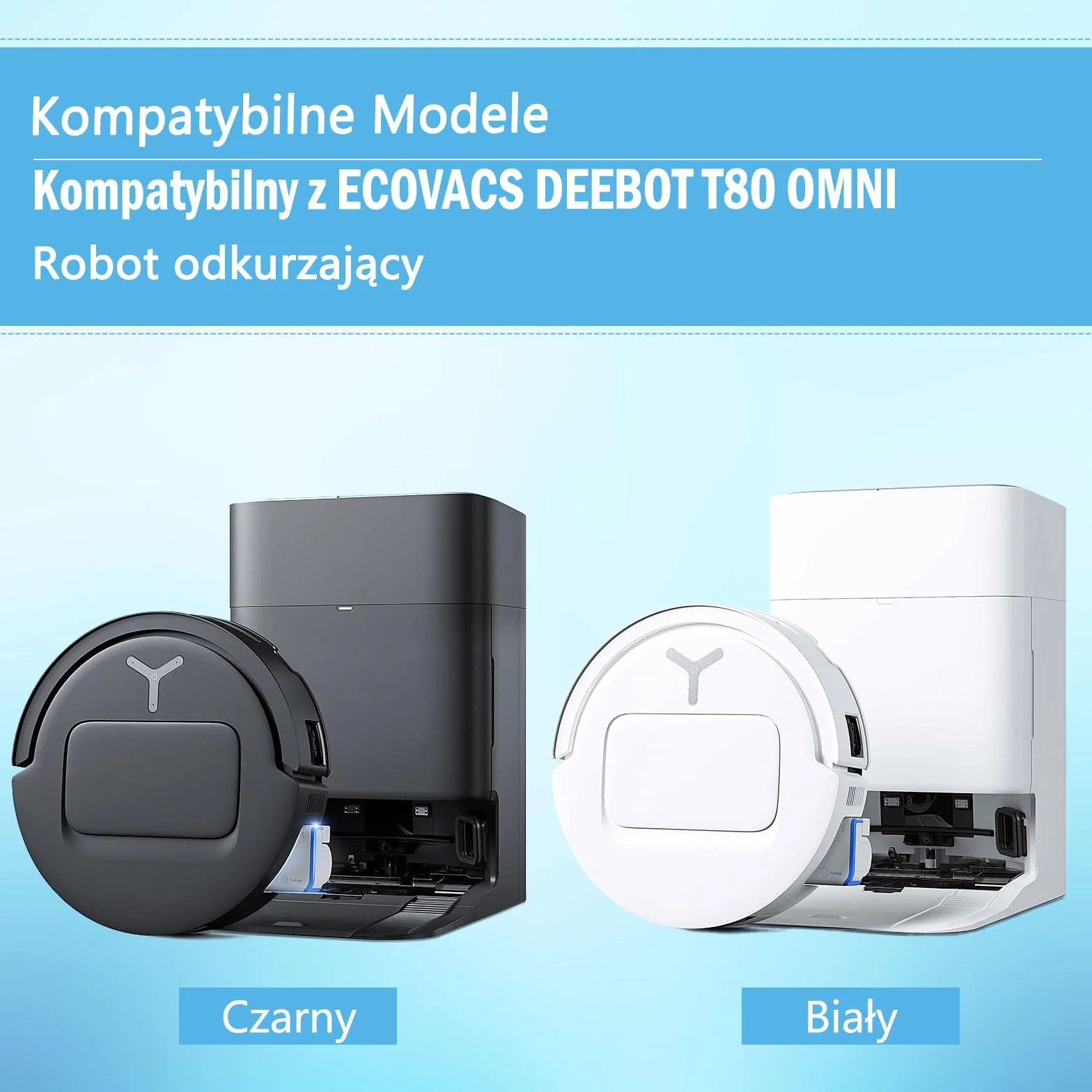 20 sztuk części zamiennych do odkurzacza Ecovacs Deebot T80 Omni, 1 szczotka główna, 2 wałek do mopa, 6 filtry, 6 worki na kurz, 4 szczotek bocznych,1 narzędzie