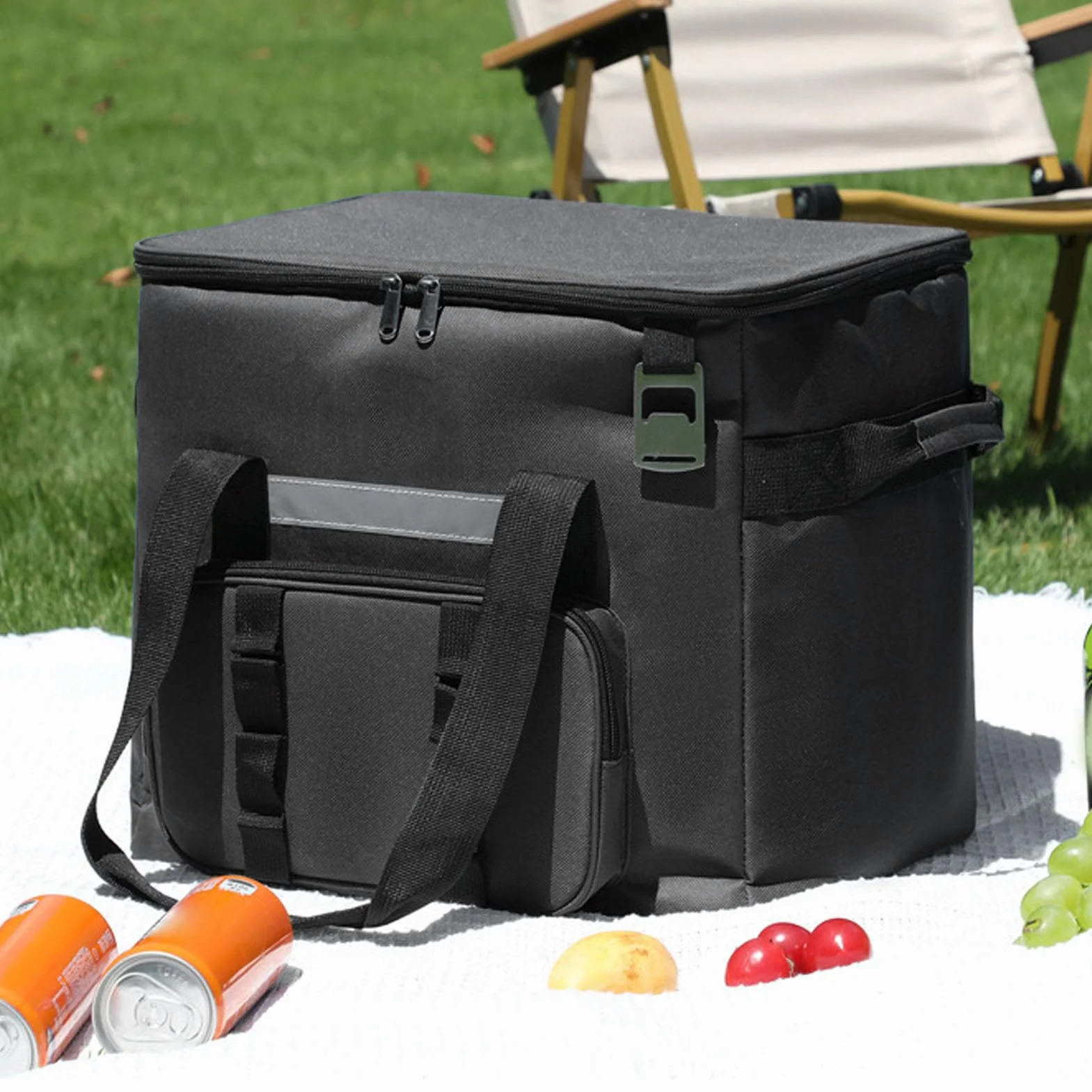 40L Duża, Chłodna Torba Izolowana, Pudełko na Lunch Deszczowy do Kempingu, Piknik, Piesze Wycieczki, Trzymaj Napoje na plażę, z Regulowanym Paskiem