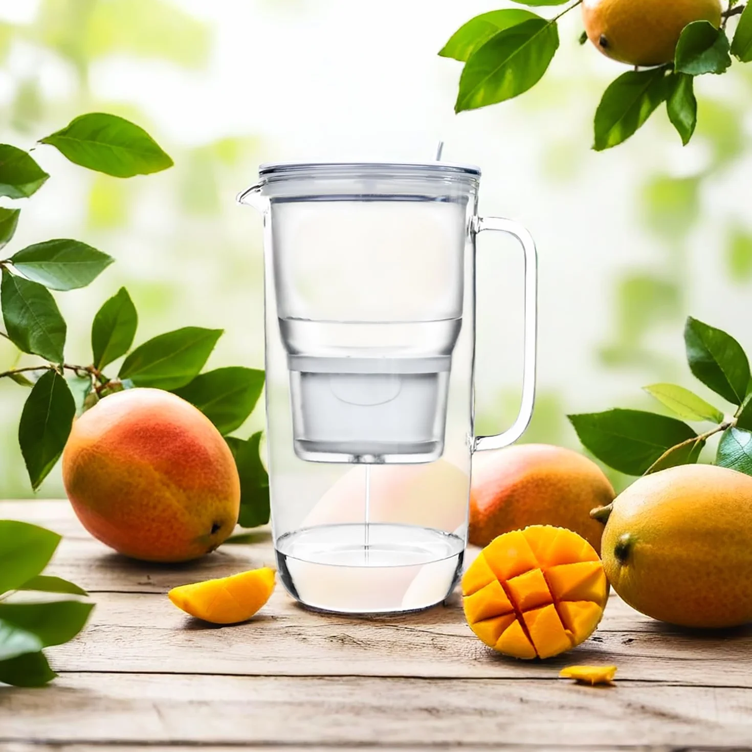 Aqualogis Etiuda 2.9L | Premium Szklany Dzbanek Filtrujący Wodę | z 1 Wkładem Pure+ | Biały | Redukuje nieprzyjemny zapach i smak