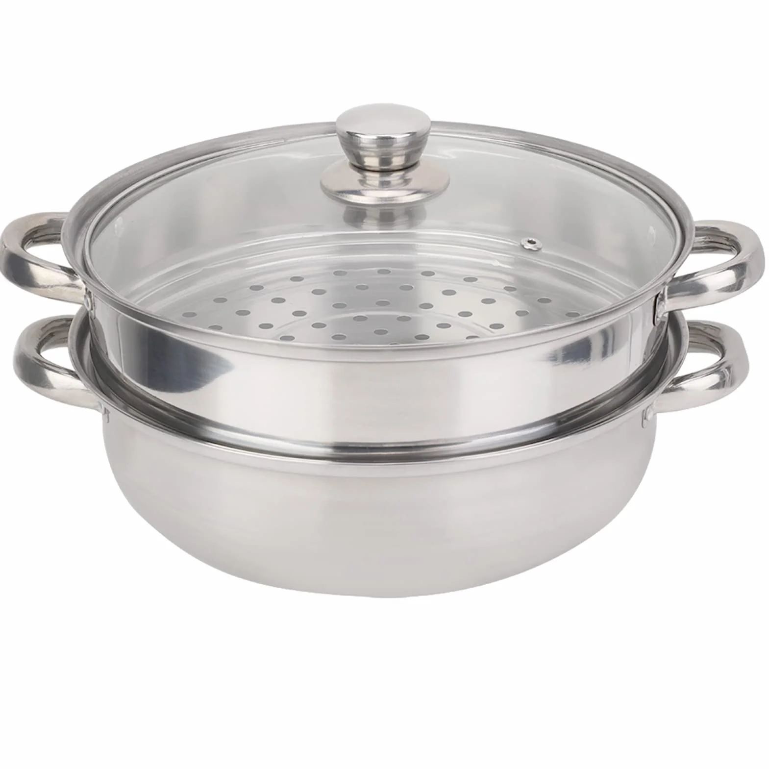 Zestaw do gotowania na para, garnki z nierdzewnej stali 27 cm / 11 cali, 2-warstwowy design P
