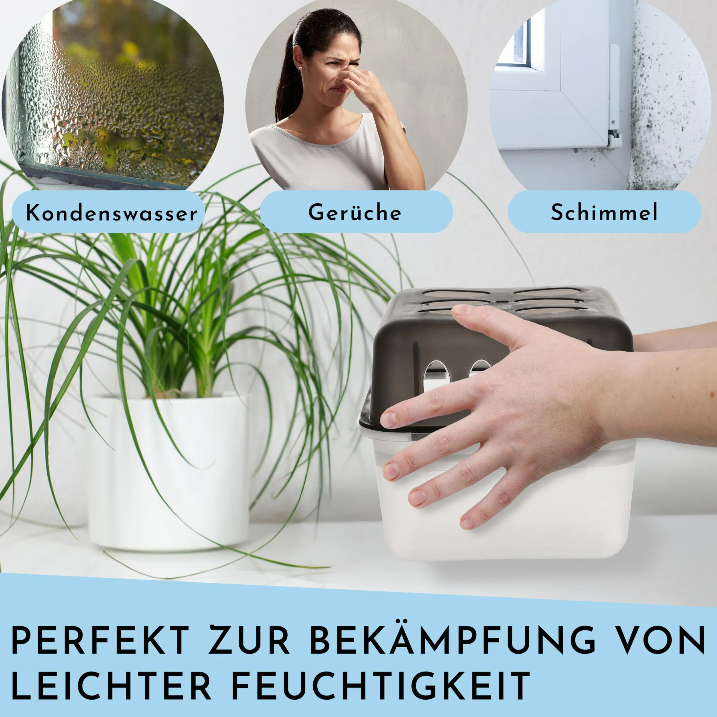 Osuszacz powietrza z granulatem 400 g x 8, zestaw 4 sztuk, do 40 m²