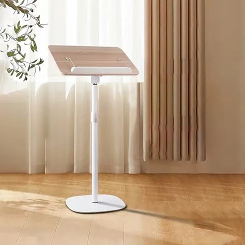 Stojący stojak do czytania, regulowany, przenośny stojak na podium konferencyjne, z regulacją wysokości, kompaktowy stojak podłogowy z kątową powierzchnią, idealny do kościołów