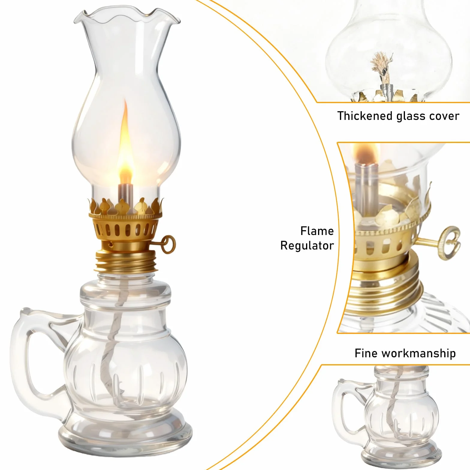 2 sztuki lamp naftowych w stylu vintage, lampa olejowa ze szkła z regulowanym knotem, lampa naftowa, delikatna lampa sztormowa do wnętrz, na zewnątrz, do salonu, ogrodu, dekoracja domu, oświetlenie