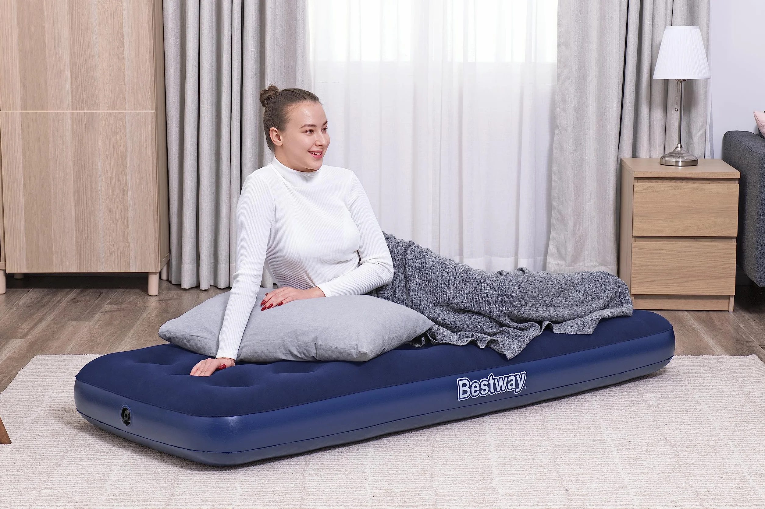 Bestway Materac Dmuchany 67000 Niebieski 185 x 76 x 22 cm
