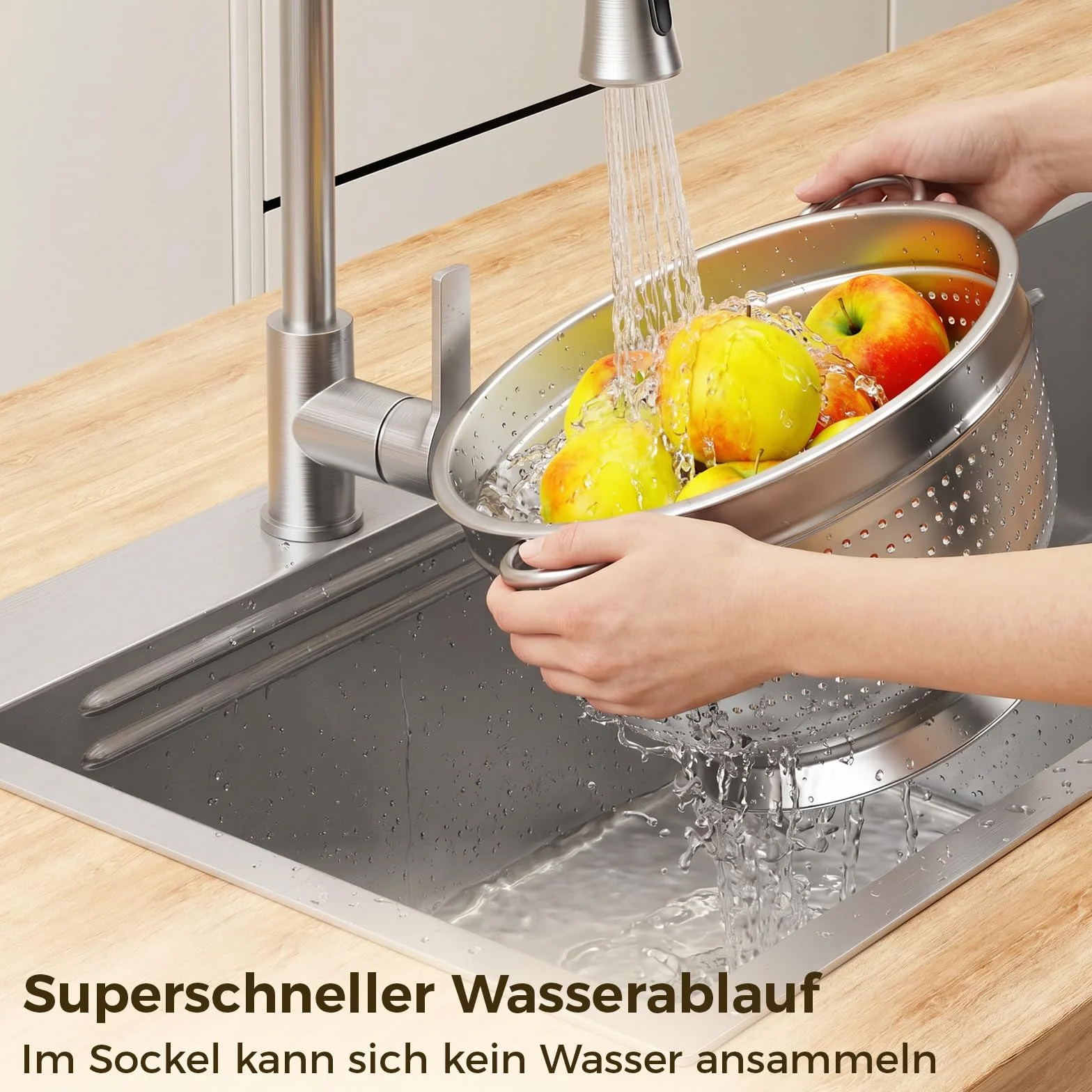 Sitko kuchenne ze stali nierdzewnej, 20/24/26 cm, metalowe sitko kuchenne z uchwytem – sitko o drobnych oczkach do mycia makaronu, warzyw, owoców i ryżu (5)