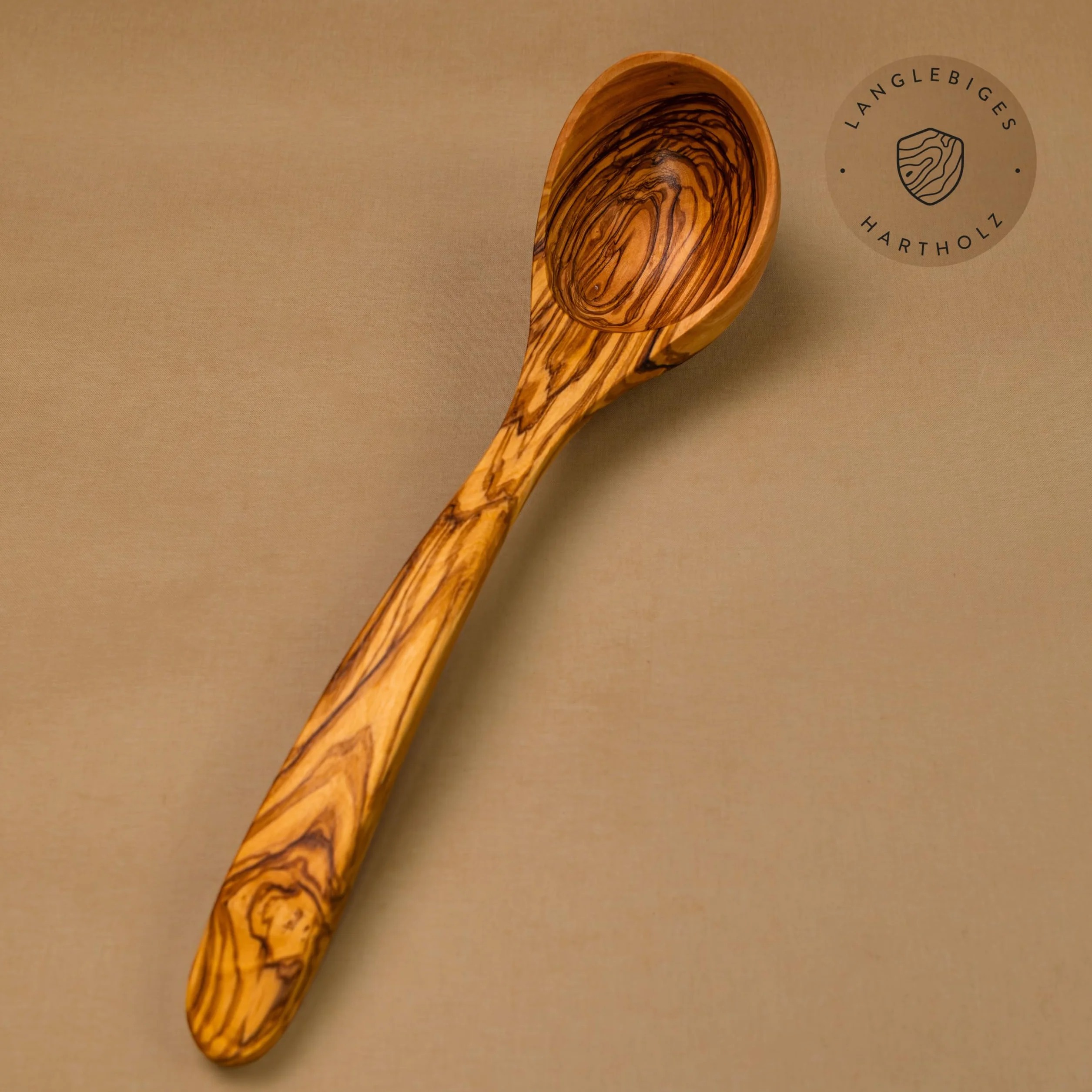 DAS OLIVENHOLZBRETT Chochla z drewna oliwnego/ręcznie wykonana chochla z drewna/chochla do zupy z drewna oliwnego/chochla z drewna/długość ok. 35 cm