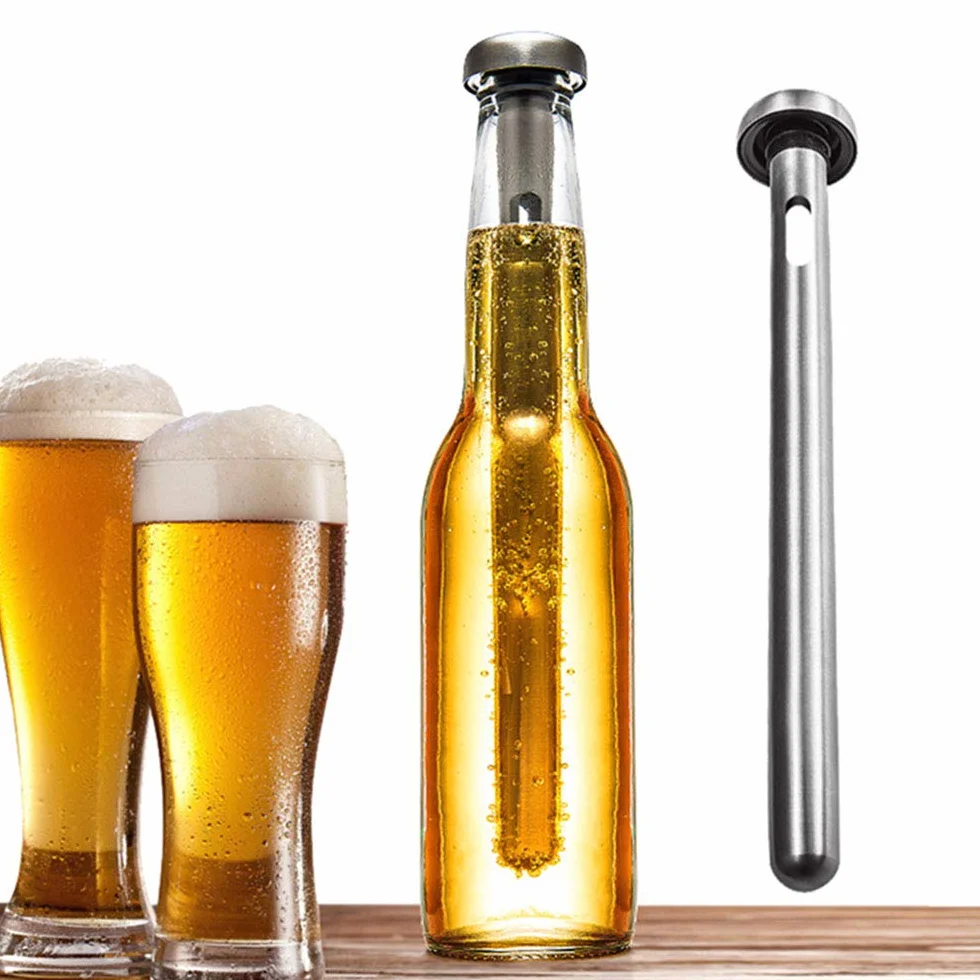 Chłodziarka do piwa ze stali nierdzewnej Stick Drink Bottle Rod Instant Portable Cooling Sticks Merrday ze stali nierdzewnej kubek do warzenia piwa brzeczka Chiller do domu, basenu, plaży i grilla