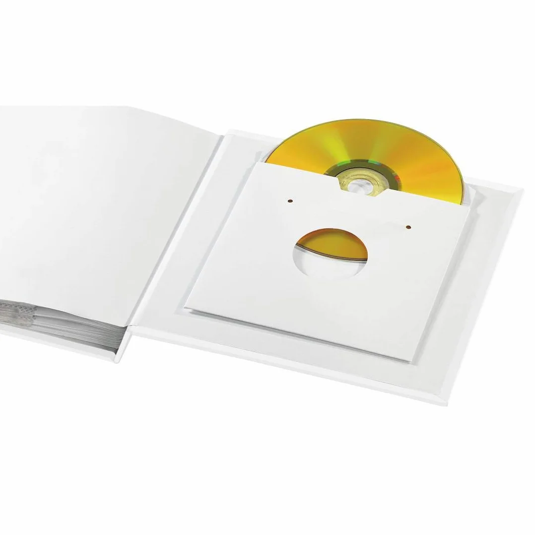 Hama Album fotograficzny Lazise (na wsuwki, białe kartki, maks.200 zdjęć 10x15 cm, kieszeń na płytę, rozmiar albumu 22,5x22 cm, serca) biały/złoty