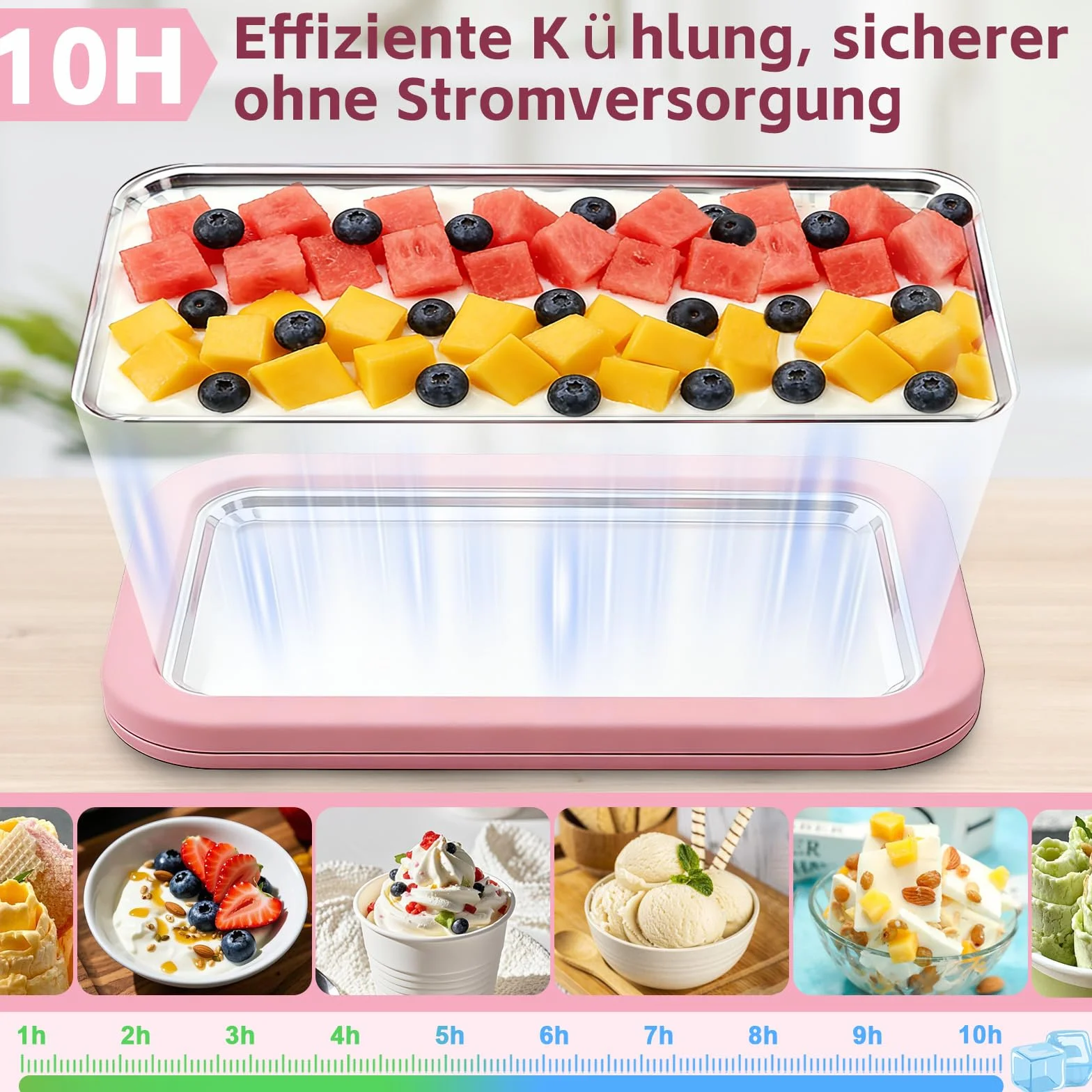 Płyta lodowa do robienia lodów, Ice Cream Machine Rolls Maker z 2 szpatułkami, maszyna do rolek lodowych ze stali nierdzewnej, nadaje się do DIY maszyn do rolek lodowych