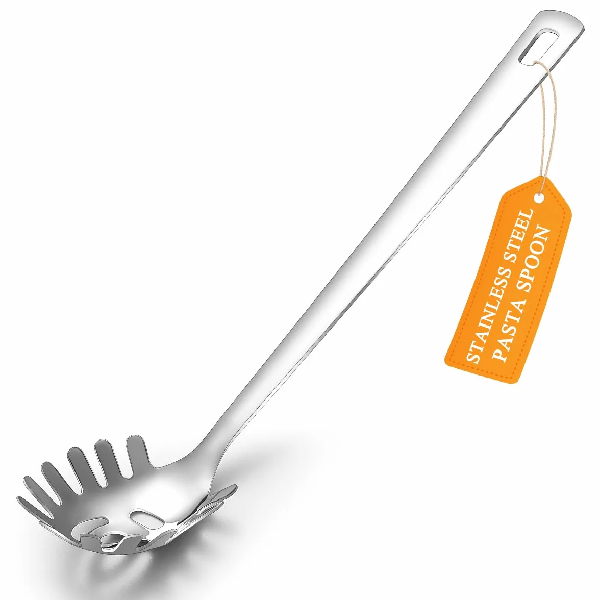 Łyżka do spaghetti, Serwer do makaronu ReaNea, Łyżka do makaronu ze stali nierdzewnej z zębami, Metalowy widelec do makaronu, Odporny na ciepło, Można myć w zmywarce