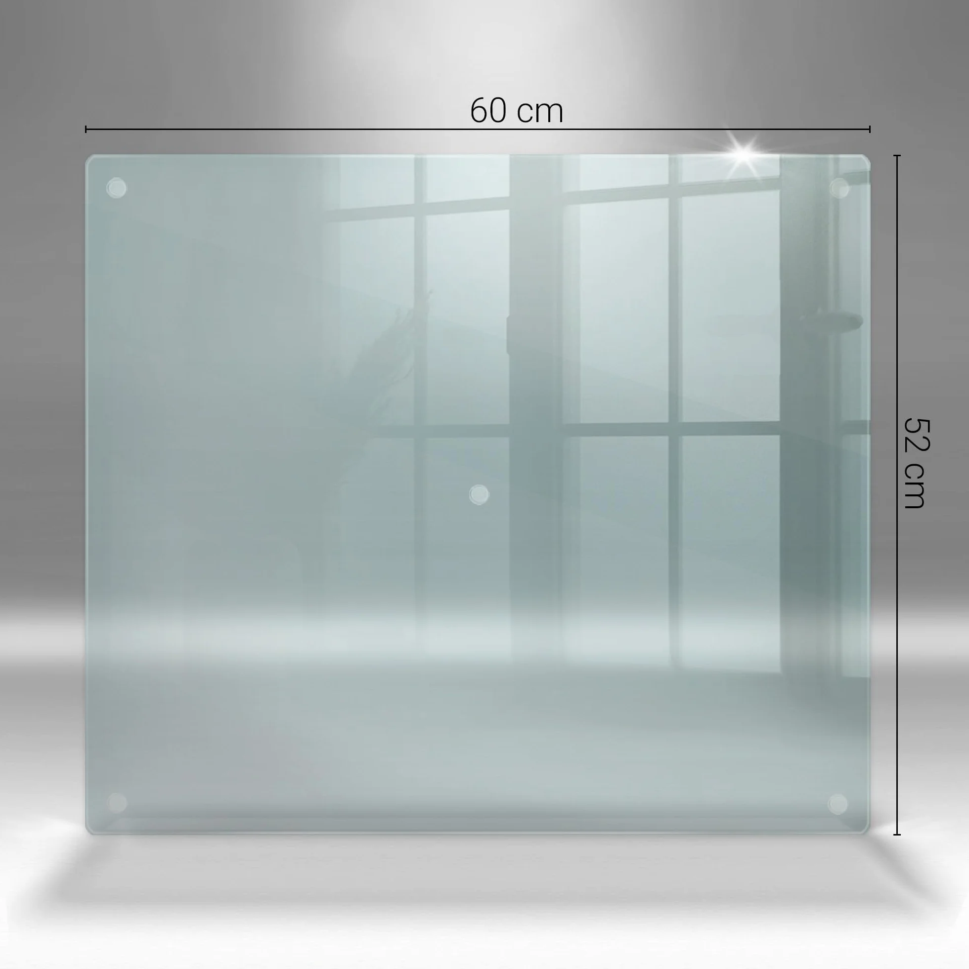 Transparentna Osłona Kuchenna 60x52 cm - Przezroczysta Ochrona Blatu do Kuchni - Wytrzmałe Higieniczne Szkło Hartowane