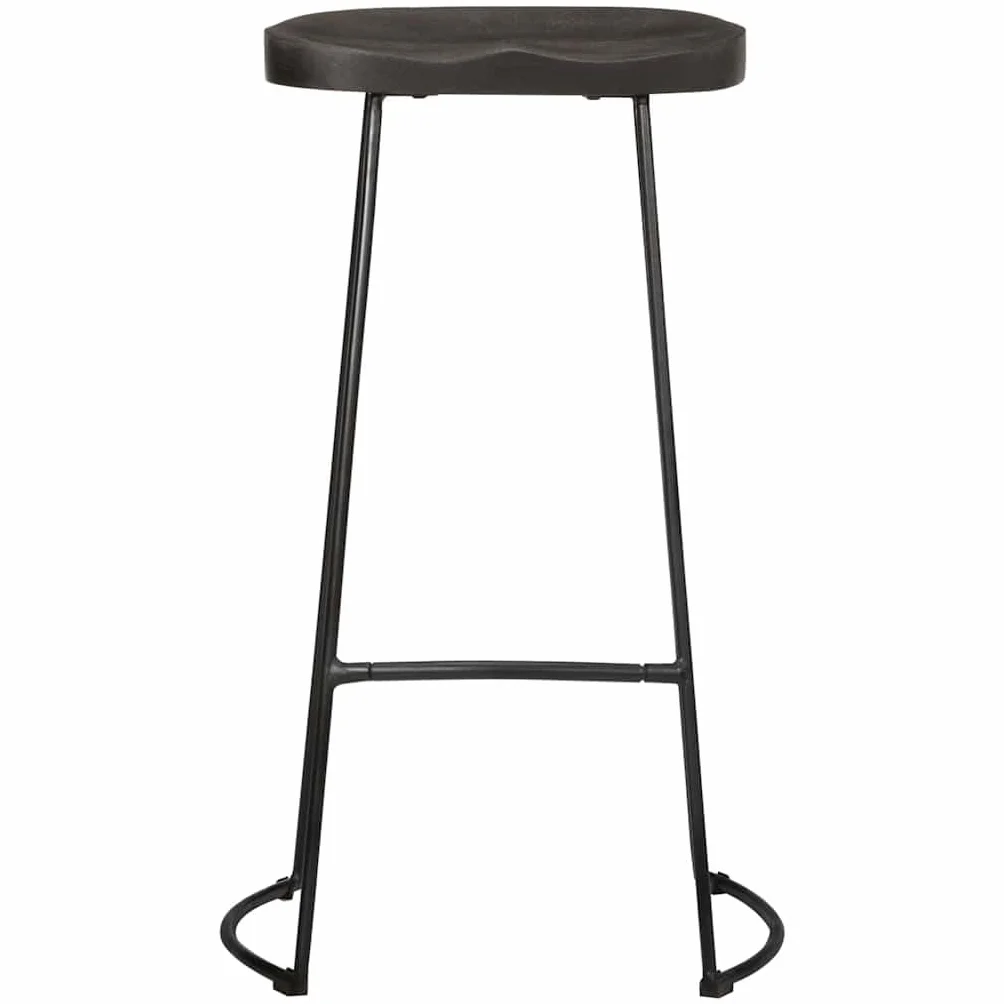 vidaXL Hokery barowe 2 szt. Czarny 45x40x78 cm Drewno lite Mango, krzesło, hoker kuchenny, krzesło bistro, hoker śniadaniowy, krzesło barowe