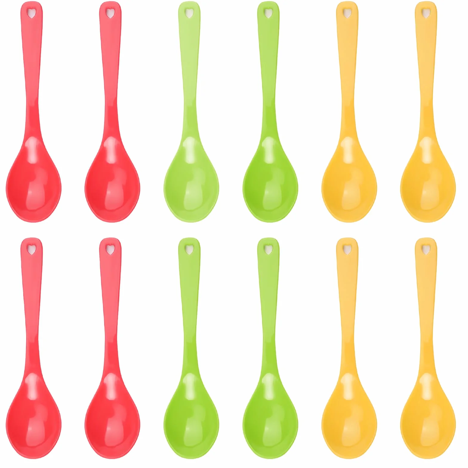 24 sztuki łyżek do jajek z tworzywa sztucznego, kolorowe, 3 kolory, plastikowa łyżka, wielokrotnego użytku, łyżki do jajek, kolorowe plastikowe, łyżeczki do dżemów, łyżeczki do jogurtu, do kuchni,