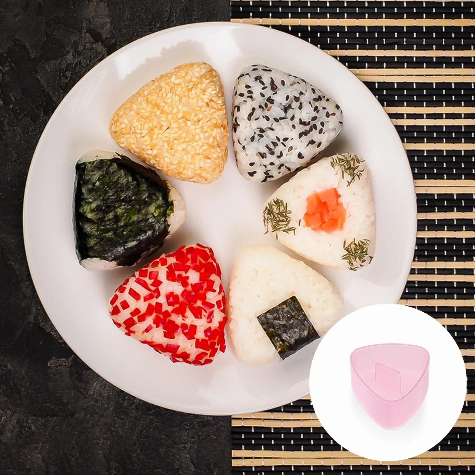 KALIONE Trójkątna prasa onigiri forma do kulek ryżowych wyciskarka sushi