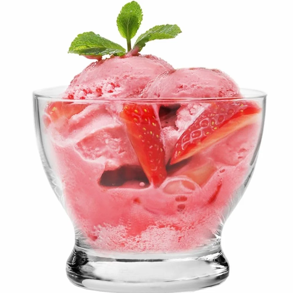 KROSNO Pure Pucharki do Lodów 290 ml Zestaw 6 szt – Szkło Kryształowe Bezołowiowe, Miseczki na Desery, Galaretki, Owoce, Dom, Restauracja, Zmywarka