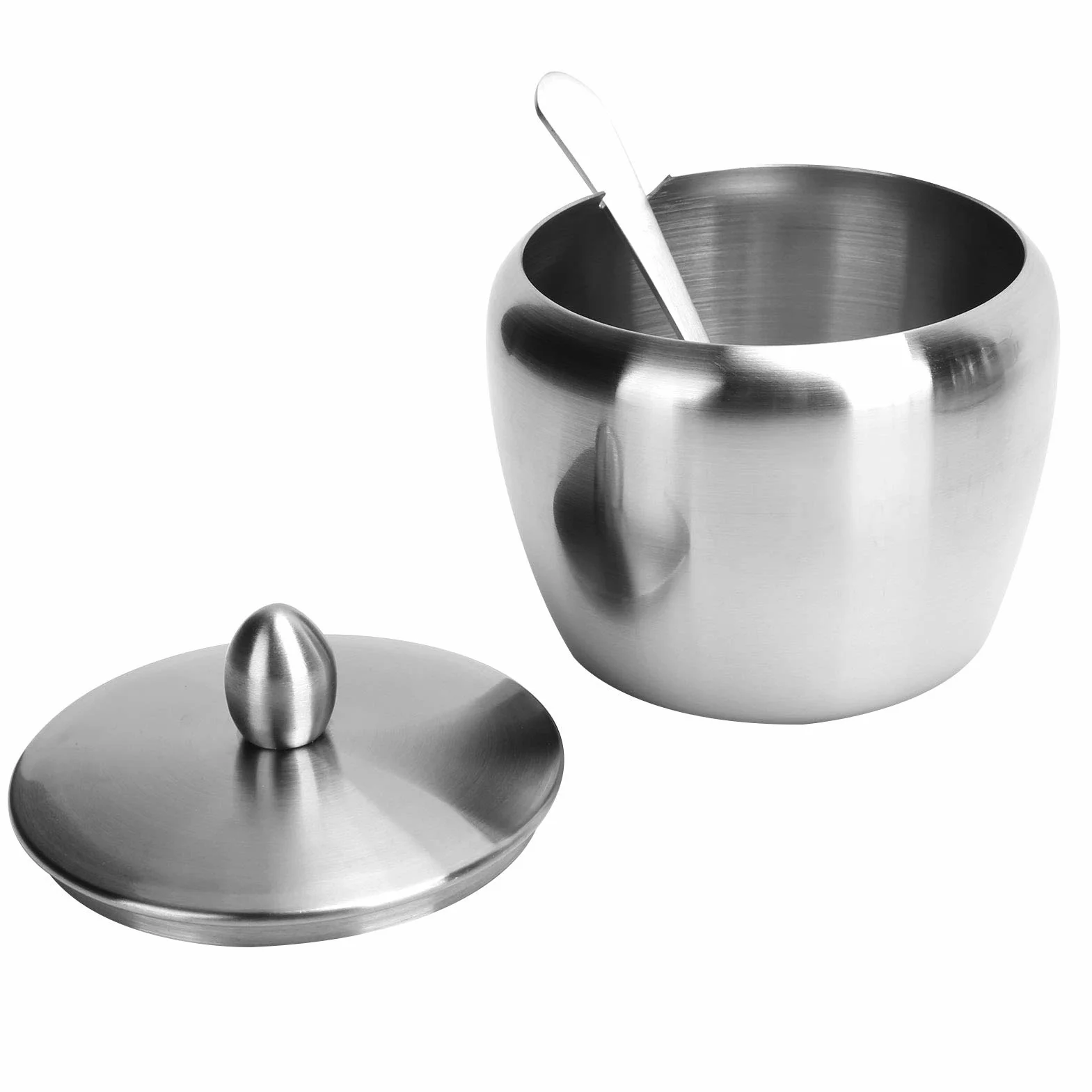 Cocoarm Zestaw Garnków do Przypraw ze Stali Nierdzewnej z Obrotowym Stojakiem Pojemnik na Przyprawy 370 Ml Stal Nierdzewna 304 z pokrywką i łyżką do Blatu Kuchennego Restauracja Piknik Kemping