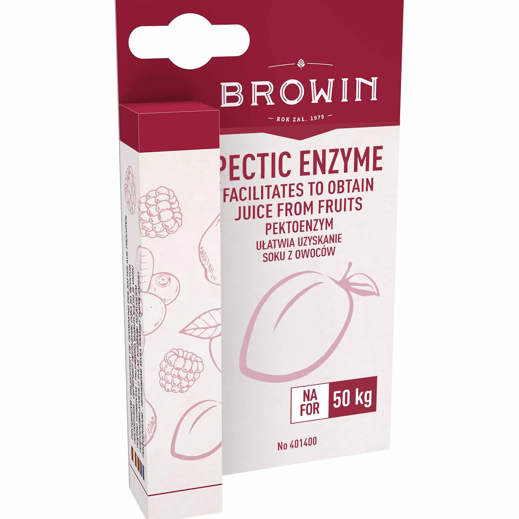 Browin 401400 Pektoenzym, Antigel, w płynnie, uzyskaj więcej soku do produkcja wina 10ml na 50kg owoców
