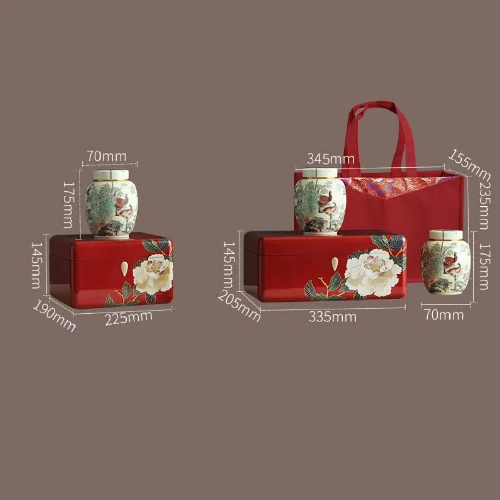 Pojemniki na cukier do herbaty luźny pojemnik do przechowywania herbaty garnek ceramiczny uszczelniony słoik pusty słoik retro zestaw do herbaty pojedynczy słoik / zestaw pudełek na prezenty pojemniki