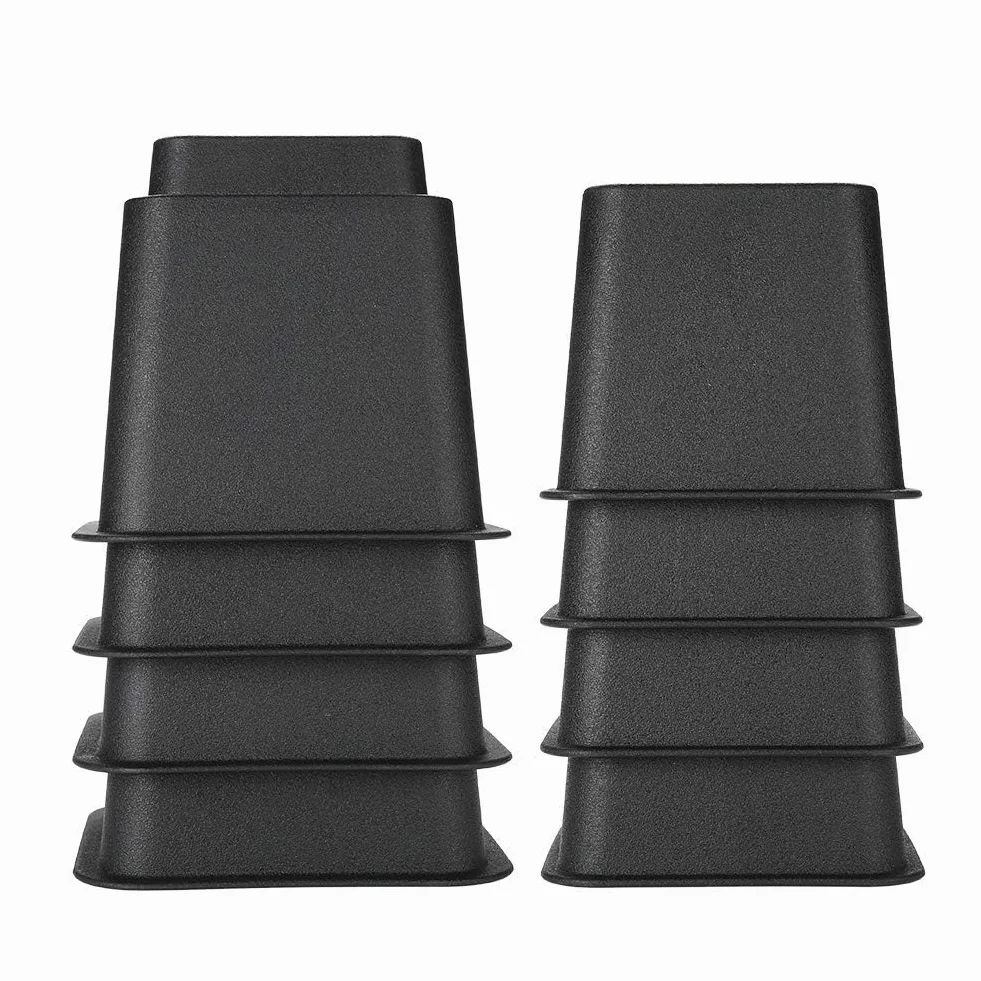 Möbelerhöher Betterhöhung Möbelerhöhung Tischerhöher Elefantenfuß Bed Riser Höhe, Füße verstellbar 8Pcs 4 x 5 "+ 4 x 3", Maximaler Auftrieb von 8 "(Schwarz)