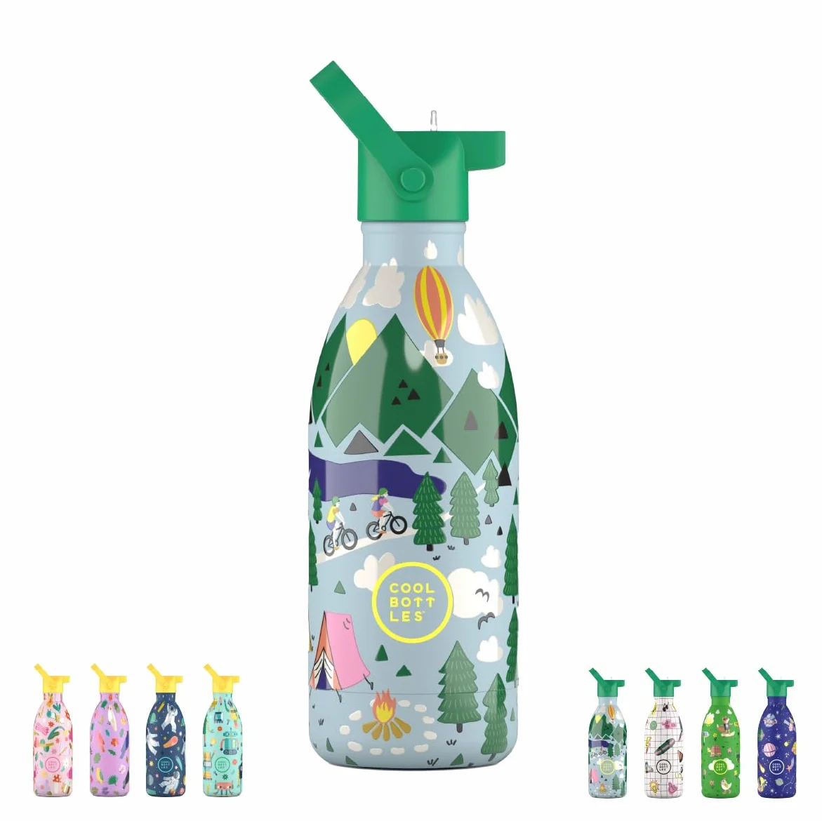 Cool Bottles - Butelka na wodę ze stali nierdzewnej dla dzieci, termos dla dzieci - zimne napoje przez 36 godzin i gorące przez 18 godzin - Outdoor Adventure 500ml