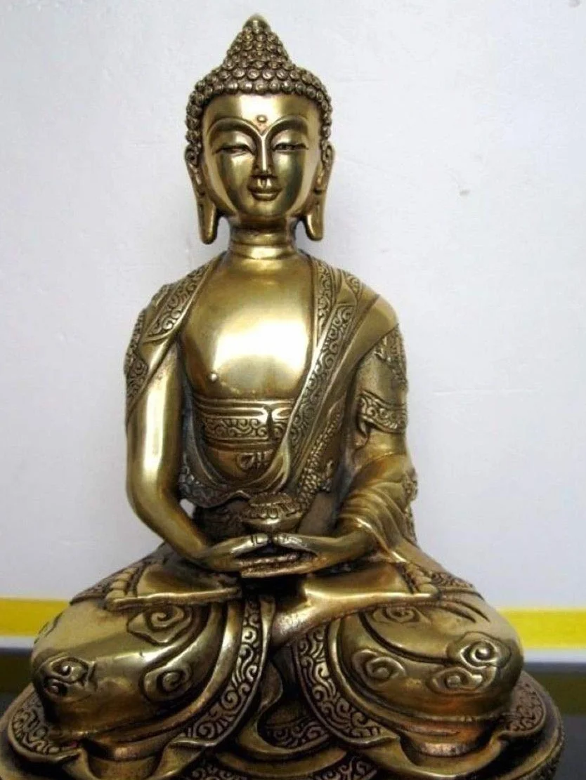 Fashion158 Tybetański Budda Tybetański Amitabha na tylnej stronie smoka posąg z brązu Buddy metal rękodzieło rodzina dekoracje prezenty