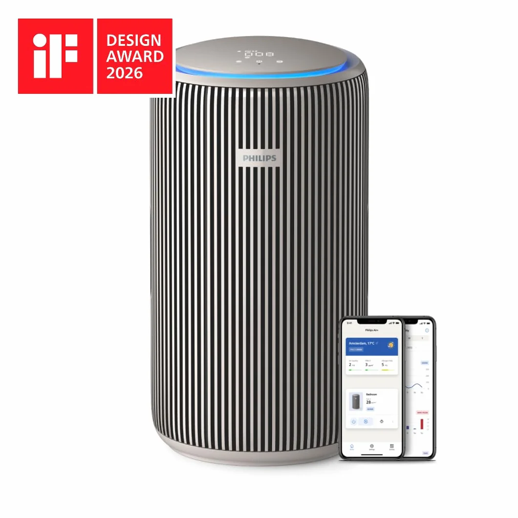 Philips Inteligentny Oczyszczacz Powietrza PureProtect z serii 3200, filtr HEPA i filtr z węglem aktywnym, CADR 500 m³/h dla pomieszczeń o powierzchni 130 m², ultracichy i energooszczędny(AC3210/12)