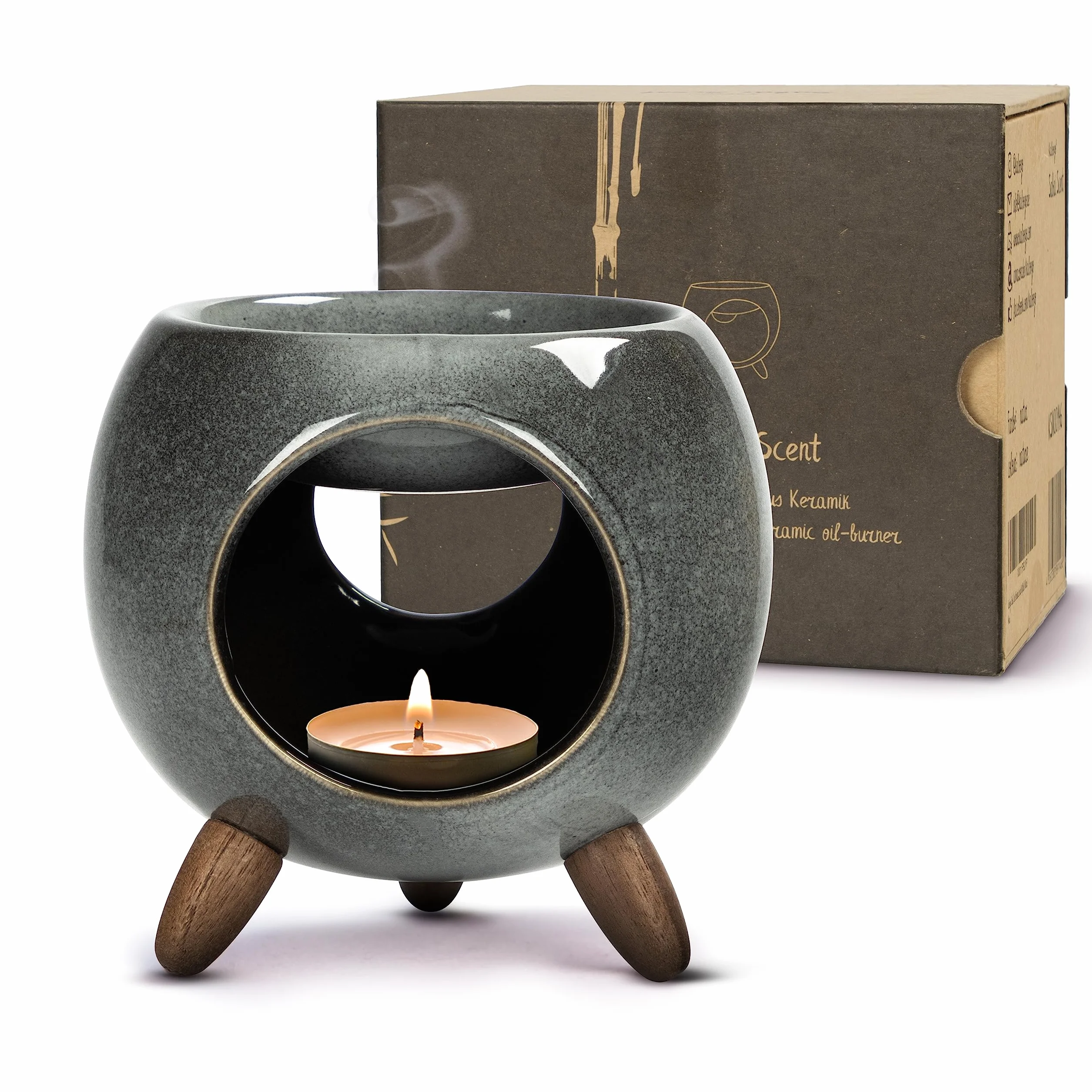 Sabai Scent ceramiczna lampa zapachowa, okrągła (lampa zapachowa) (popielaty)